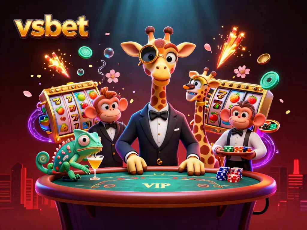 Experience thrilling wins with vsbet in this vibrant casino scene filled with excitement and rich game elements.