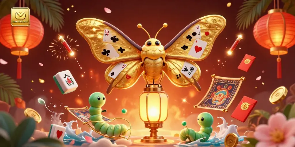Engage with manclubs' vibrant casino scene featuring a cartoon atlas moth and interactive game elements.