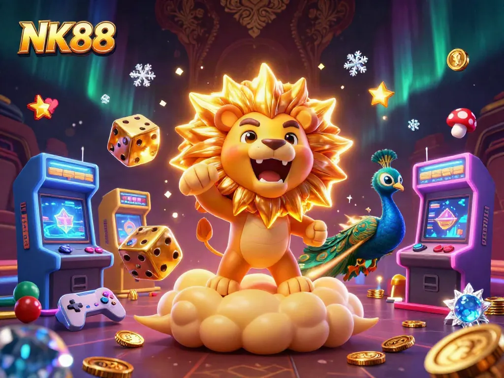 Experience thrilling gameplay at NK88 with vibrant characters among casino elements and digital games.