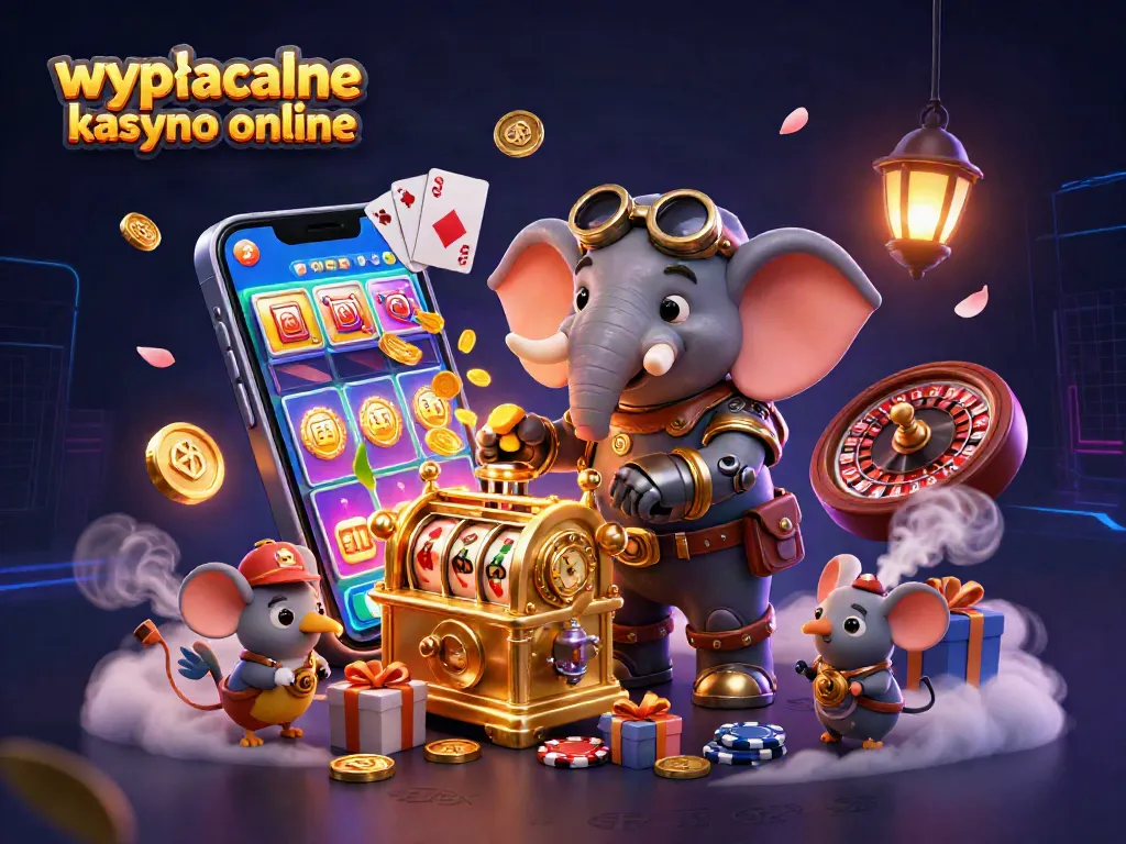 Experience excitement at wypłacalne kasyno online with a vibrant steampunk slot machine scene.