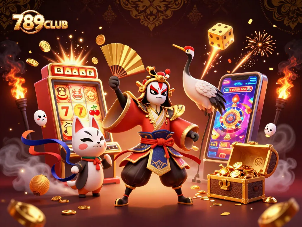 Experience the thrill at 789CLUB with a captivating 3D casino adventure illustration.