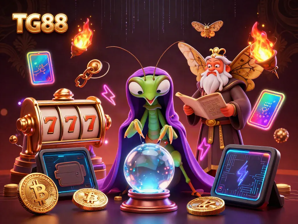 Experience the fortune teller magic at TG88 with enchanting characters and vibrant casino elements.