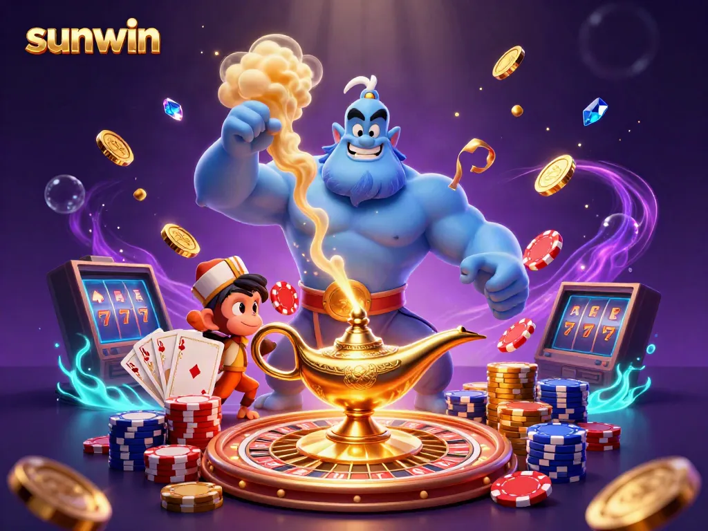 Feel the thrill of sunwin with engaging casino elements in a magical 3D scene.