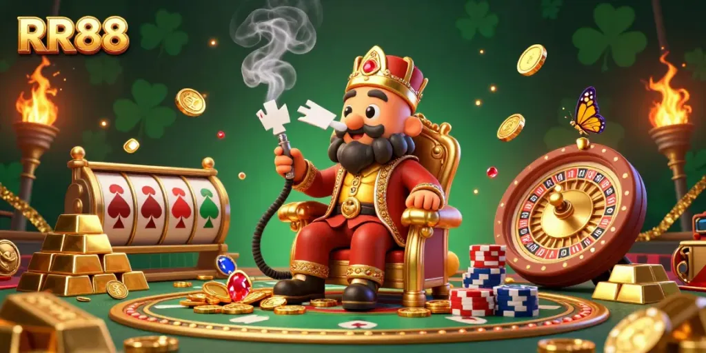 Experience thrilling gameplay at RR88 with dynamic casino elements in a vibrant 3D scene.
