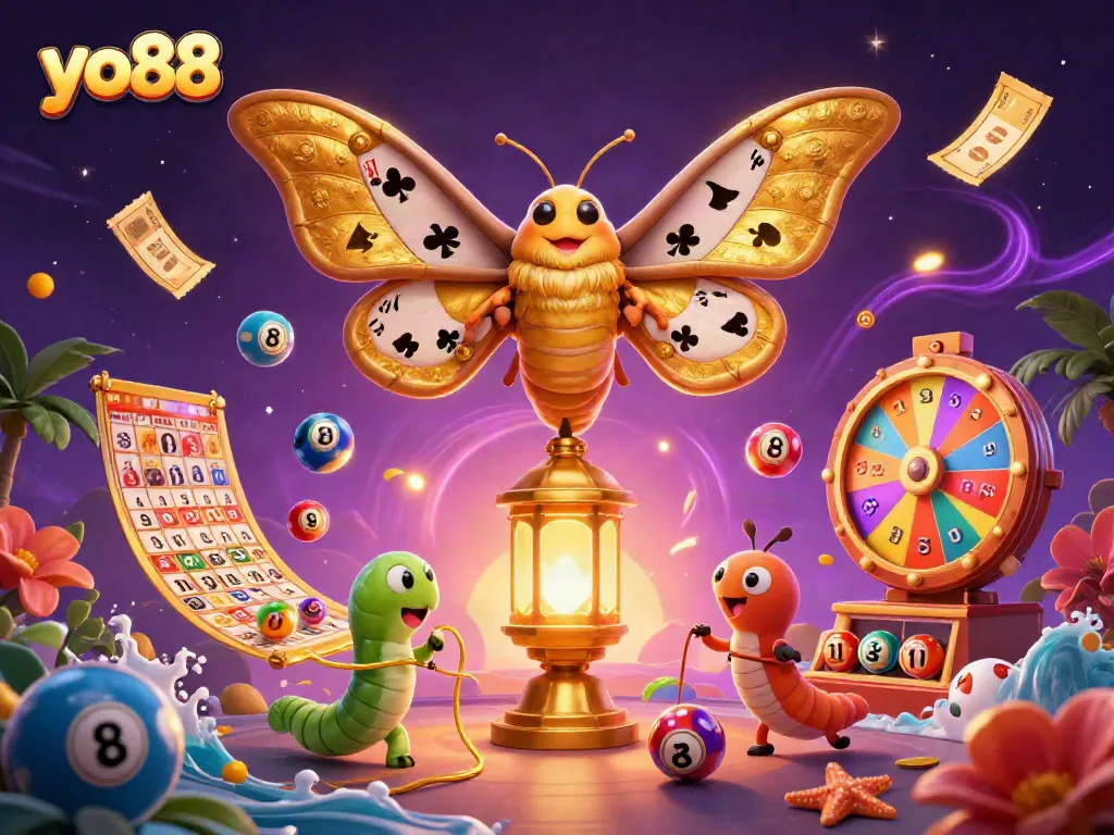 Experience the thrill of yo88 with vibrant games and dynamic casino elements in this colorful scene.