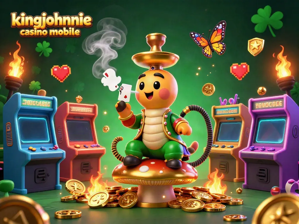 Experience the thrill of kingjohnnie casino mobile with vibrant 3D illustrations featuring gaming characters and elements.
