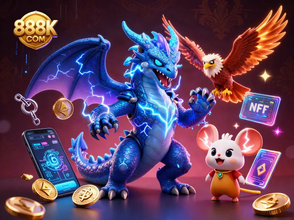 Engage with thrilling games at 888K COM featuring vivid characters and dynamic crypto elements.