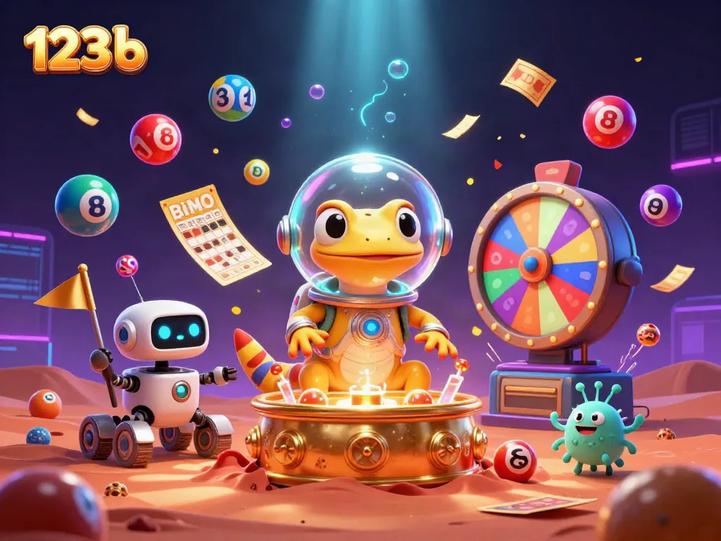 Experience the thrilling adventures of 123 b with a Martian gecko unearthing treasures in a cosmic casino.