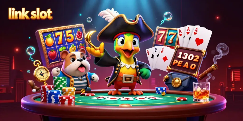 Engage with the link slot gaming experience featuring vibrant characters and rich casino elements.