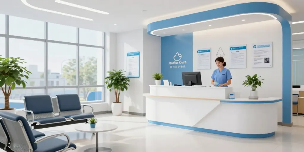 Link slot: Diverse healthcare services at a modern clinic, showcasing patient care.