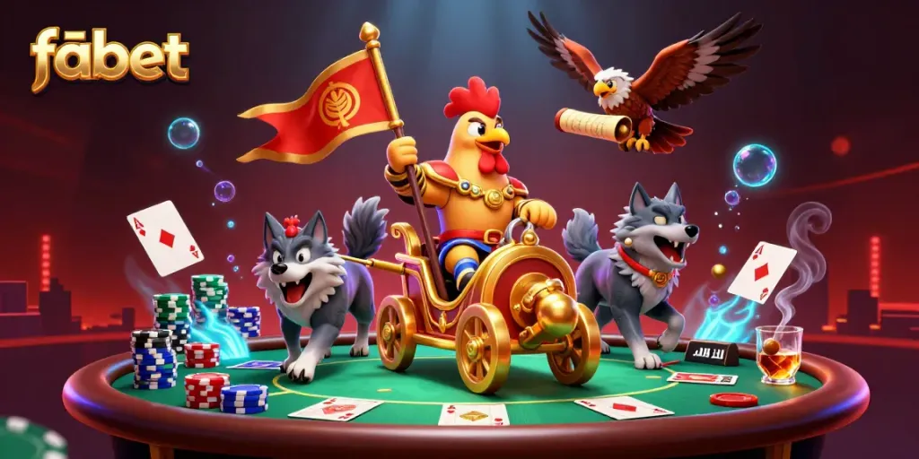 Experience thrilling gameplay at fabet with a 3D rooster warlord leading an epic casino adventure.