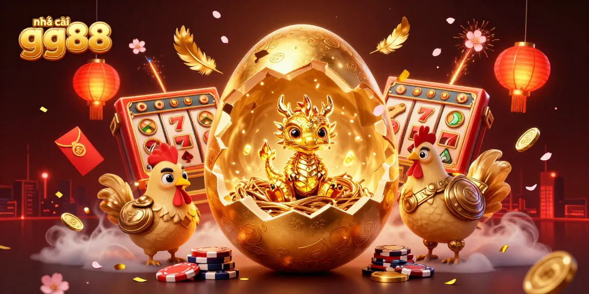 Win big with nhà cái gg88 featuring a golden dragon and vibrant casino elements in action.