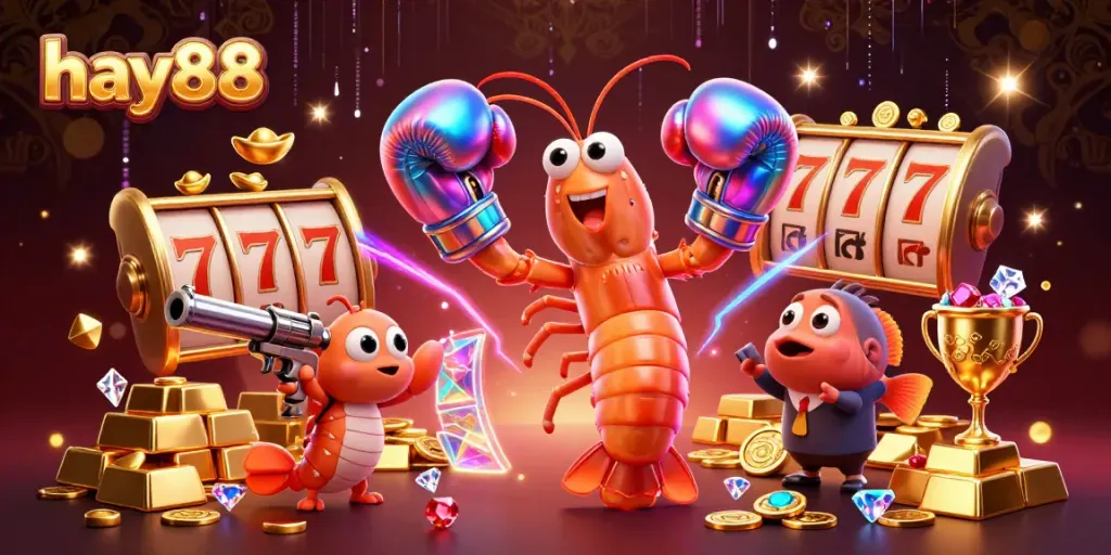 Experience thrilling action with hay88's vibrant casino characters in a dynamic neon scene.