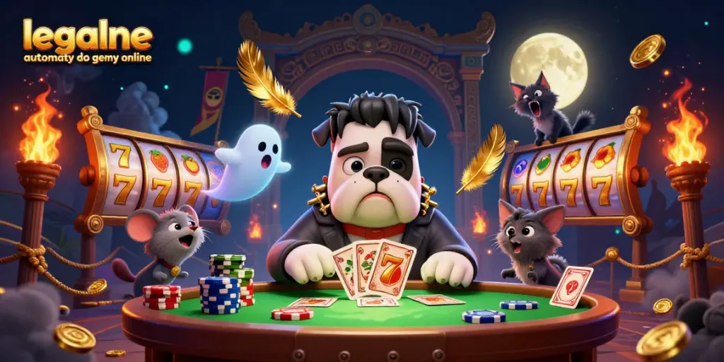 Engage with legalne automaty do gier online in a vibrant 3D casino scene featuring unique characters.