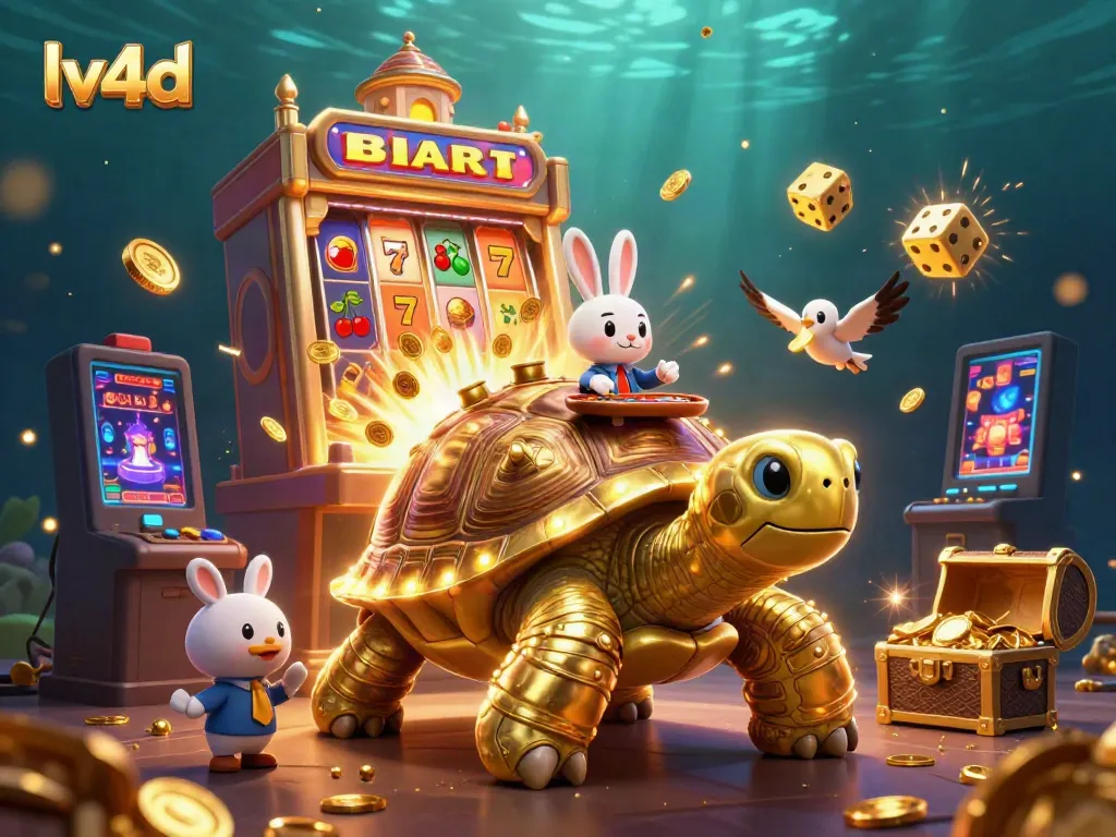Experience the excitement of lv4d with golden coins and dynamic casino elements in a vibrant 3D scene.