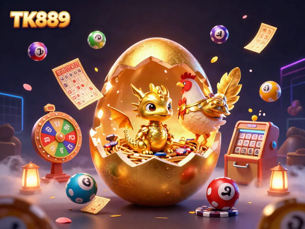 Experience thrilling gaming excitement at TK889 with our vibrant casino illustration featuring unique characters.