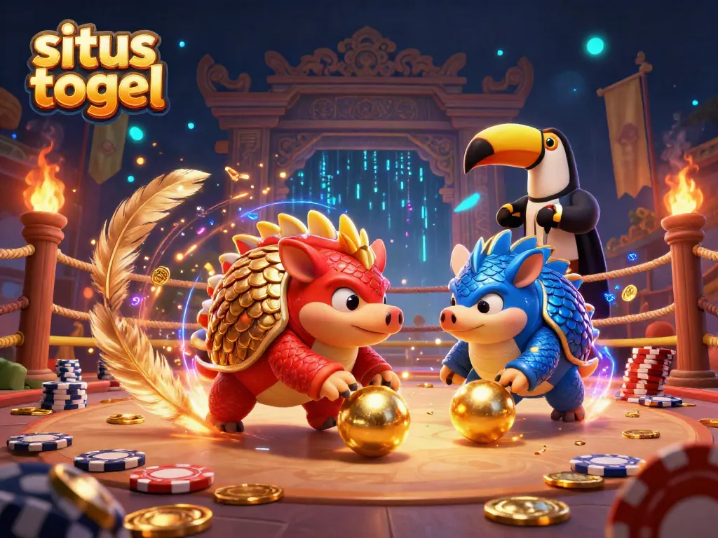 Situs togel rivals battle in vibrant 3D arena filled with action and excitement.