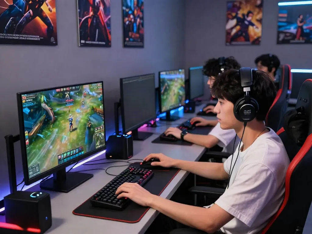 Online gaming excitement at https://hitclubt3.com/ with diverse players and immersive setup.