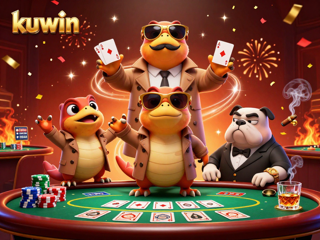 kuwin raptors in a trench coat attempting to enter a VIP casino while being scrutinized by a bulldog bouncer.