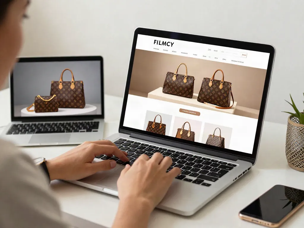 Shop premium replica bags online, comparing deals in a stylish environment.