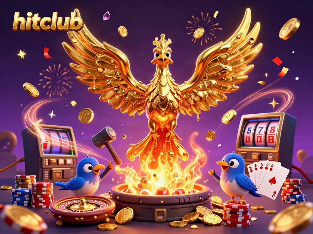 Experience the thrill of hitclub with golden phoenix and dynamic casino elements bursting with excitement.